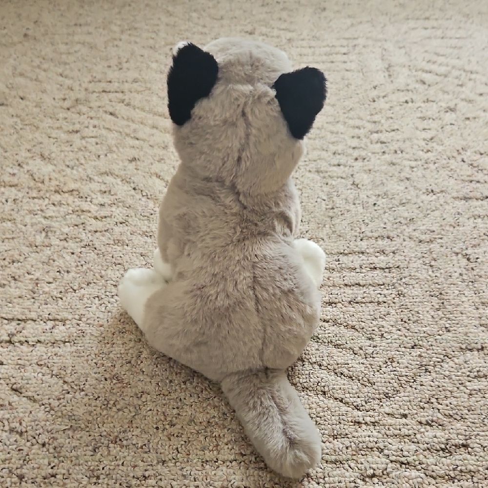 Hugs & Cuddles Husky Dog Plush Stuffed Animal Blue Eyes Gray White Soft Toy - Picture 4 of 11